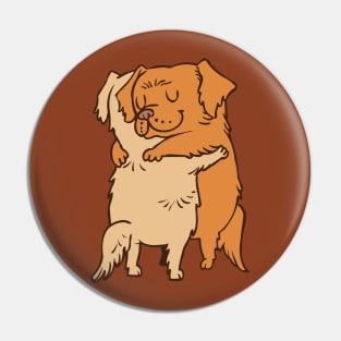 Golden Retriever hugs Pin