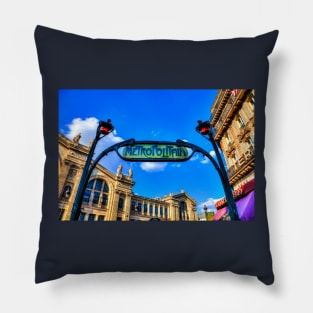 Paris Metro Art Nouveau Sign Pillow