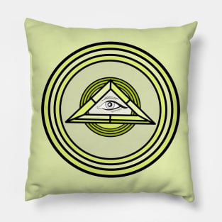 Eye of God Triangle Inside Circles Pillow