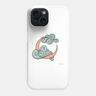 Minimalistic Art Nouveau Clouds and Moon Phone Case