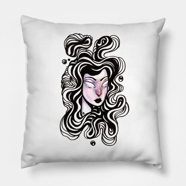 Vacant Waves Pillow by nykiway