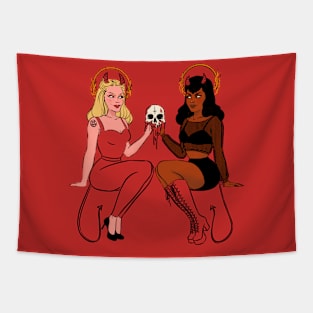 double devil trouble Tapestry