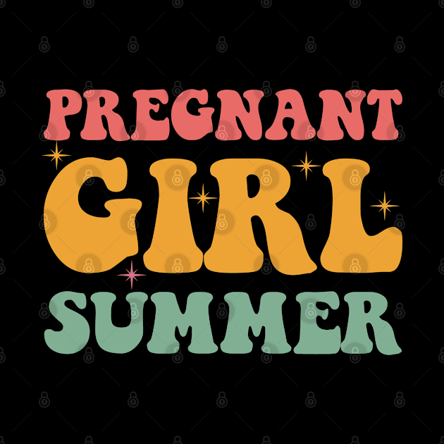 Pregnant Girl Summer Baby Shower Pregnancy Reveal Retro Vintage by HeroGifts