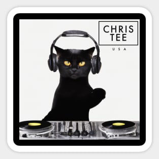 Funny Cute DJ Cat Sticker for Sale by Nextlevellife