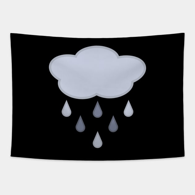 Rainy Day Rain Cloud in Black Tapestry by Kelly Gigi