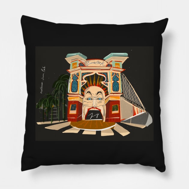 Luna park Pillow by Aaartistlife