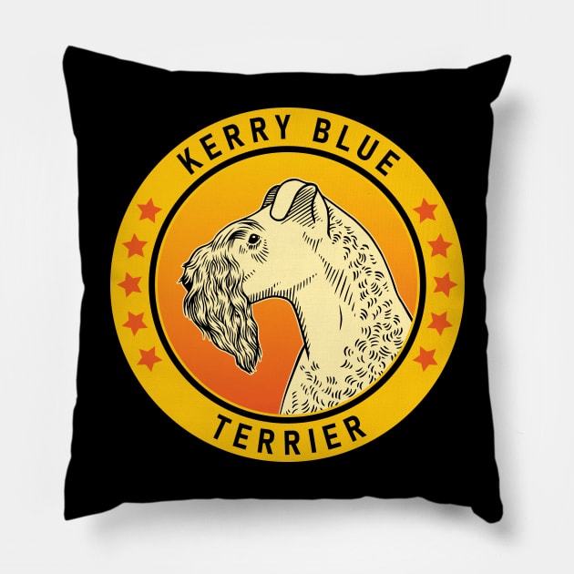 Kerry Blue Terrier Dog Portrait Pillow by millersye