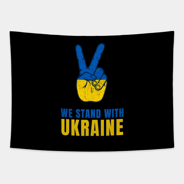 We Stand with Ukraine Tapestry by Jitterfly