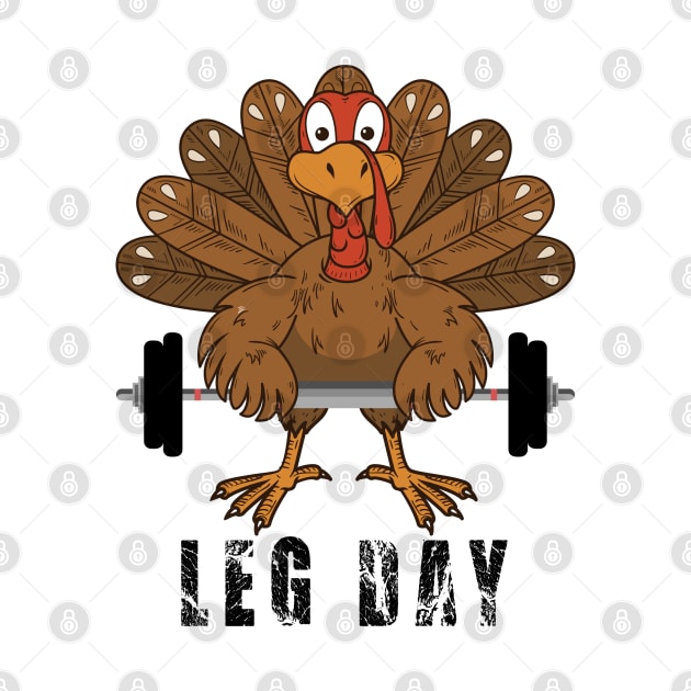 Funny Deadlifting Turkey Thanksgiving Leg Day Deadlift by DesignHND