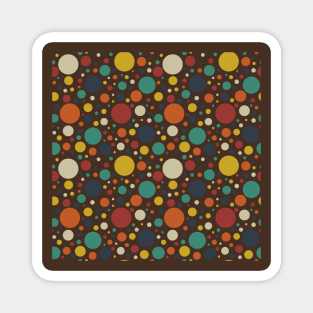 Retro Bold Colorful Circles Pattern Magnet