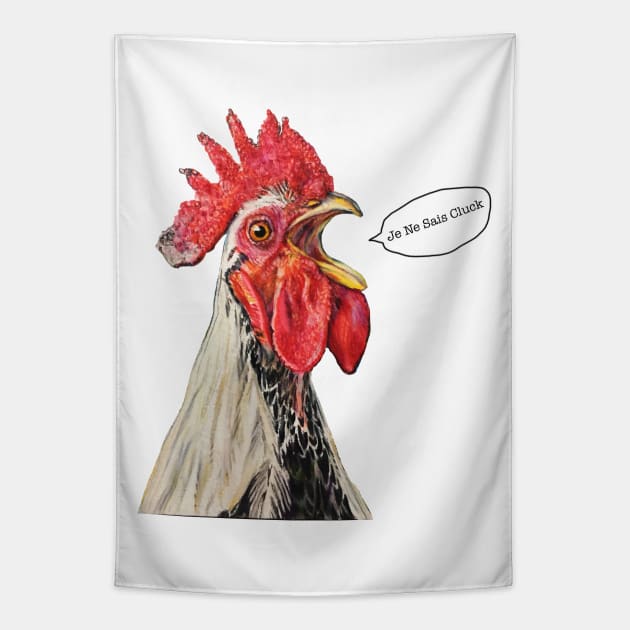 Crowing Rooster, Julio Tapestry by jenesaiscluck