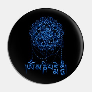 Om mani padme hum - blue Pin