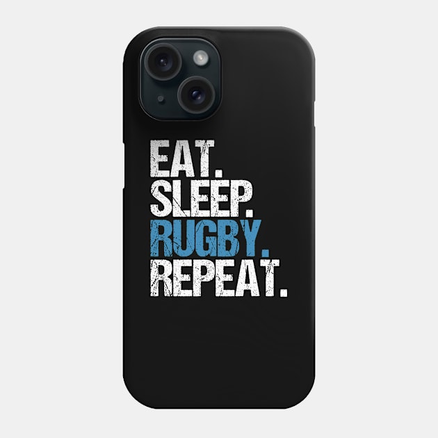 Eat Sleep Rugby Repeat Phone Case by hoopoe