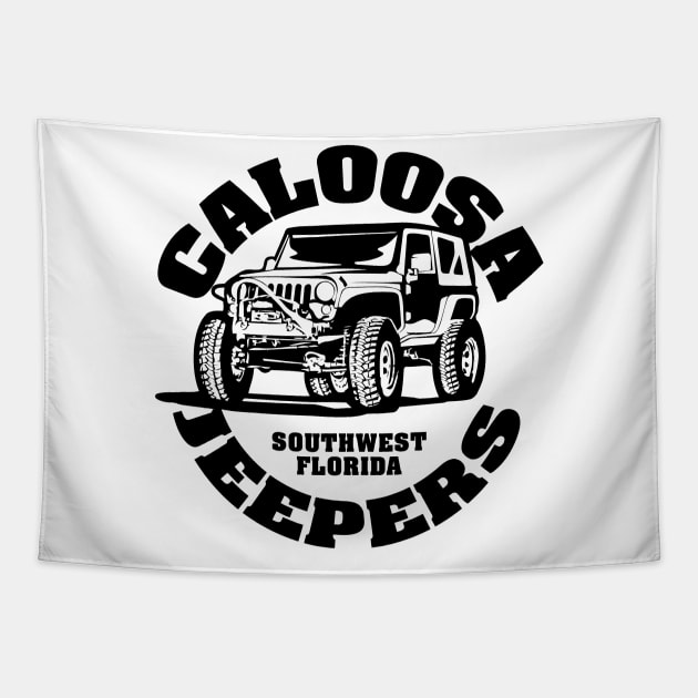 Hoodie Black Logo Caloosa Jeepers Tapestry by Caloosa Jeepers 