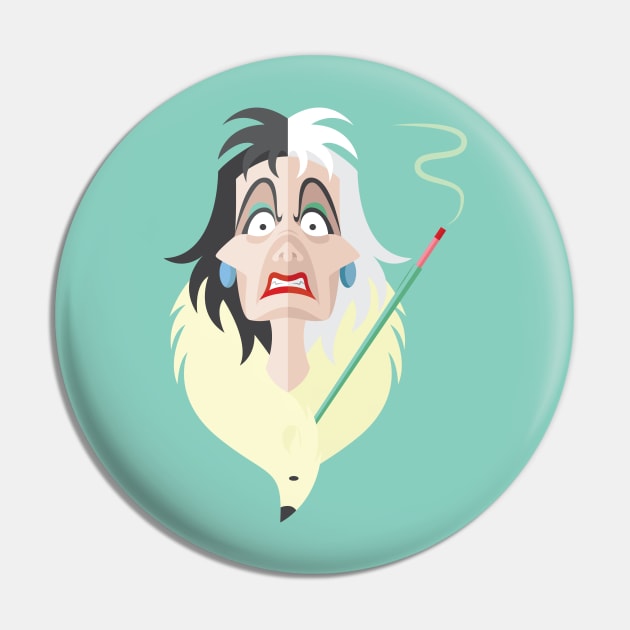 Cruella Deville Pin by AJIllustrates