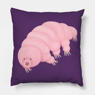 Cute pink tardigrade water bear cartoon Pillow