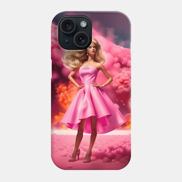 Barbenheimer nuclear barbie Phone Case by miamia