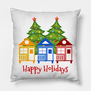 Tiny House Happy Holidays Pillow