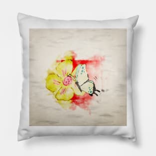 Butterfly and Flower Flew By! Pillow
