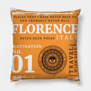 Florence travel wish list Pillow