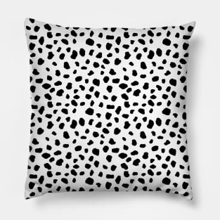 Dalmatian Animal Print Spots Black White Dots Pillow