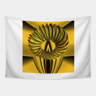 SHİNY YELLOW GOLD MOBİUS RİNG Tapestry