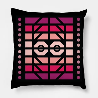 “Dimensional A.I.” - V.5 Red - (Geometric Art) (Dimensions) - Doc Labs Pillow