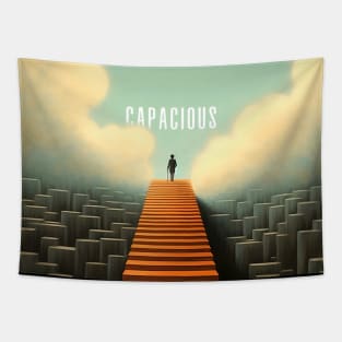 Capacious Mind: No Limits on a Dark Background Tapestry