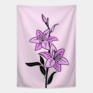 Pink Lilies Tapestry