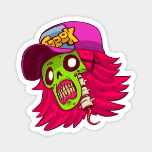 Zombie Geeky Head Magnet