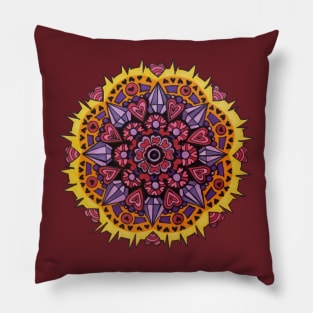 Electric Heart Mandala Pillow