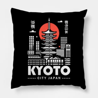 Kyoto City Japan Vintage Pillow