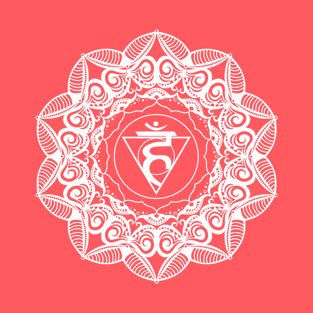 Throat Chakra Mandala - 04 WO by Serena King