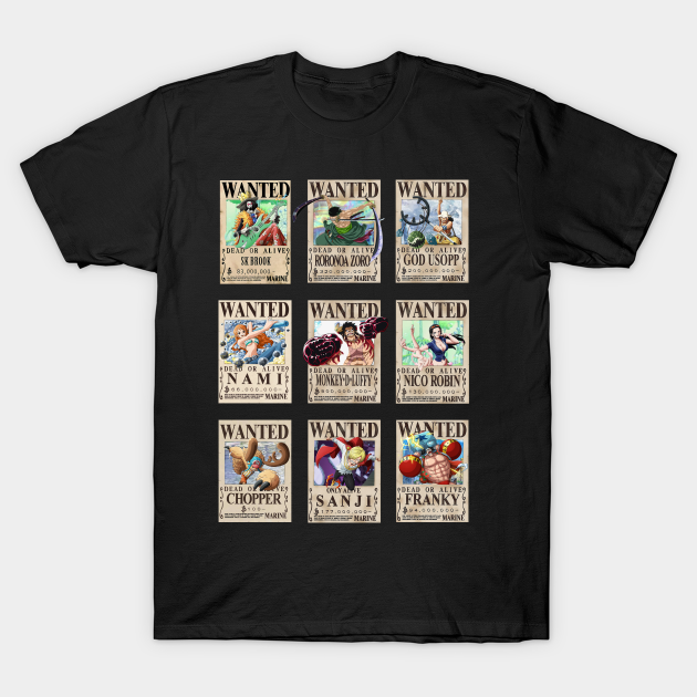 one piece straw hat crew shirt