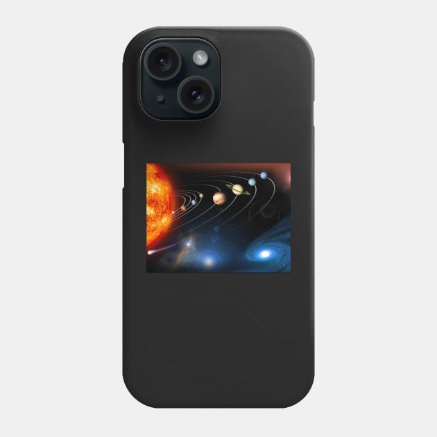 9 Planets Solar System Orbit Trajectory Phone Case by PlanetMonkey