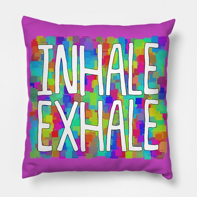 INHALE//EXHALE (Rainbow Type 2) Pillow by Psych0kvltz