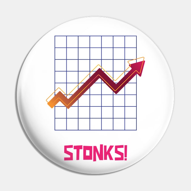 Stonks Stock Market Pin by Tip Top Tee's