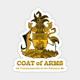 Bahamas Coat of Arms Gold Magnet