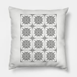 Black and white heart quilt repeat pattern Pillow