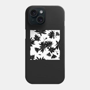 Jerusalem artichoke flowers black and white Phone Case