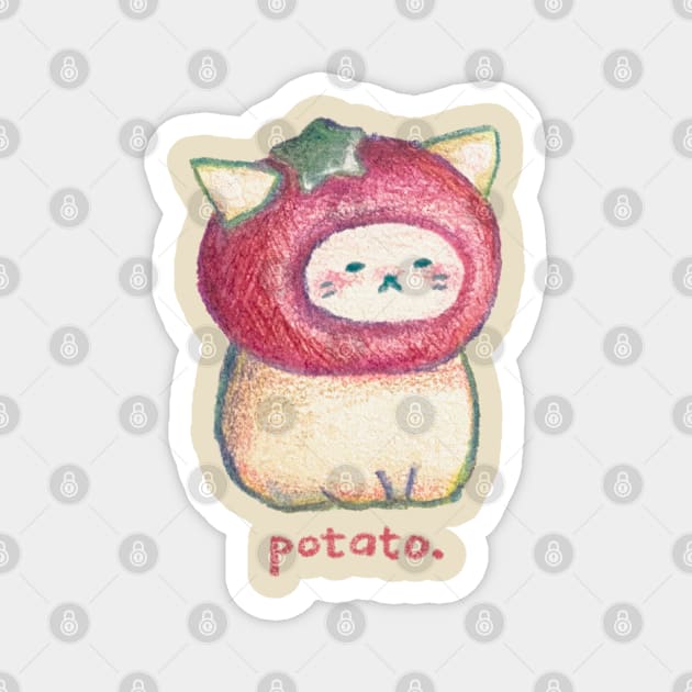 potato cat Magnet by Katfish Draws