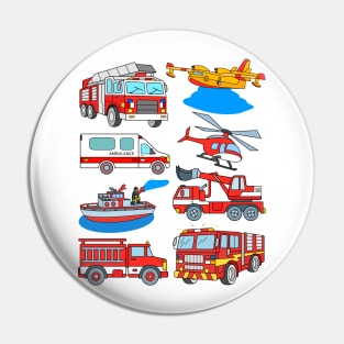 Firetrucks Firefighting Plane Ambulance Helicopter Pin