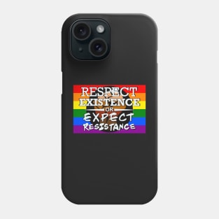 Respect Exsistence or Expect Resistance, Queer People of Color Pride Flag Phone Case