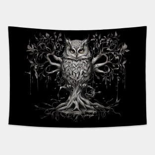 Black Owl Tapestry