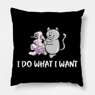 I Do What I Want Cute Funny Cat Meme Pillow