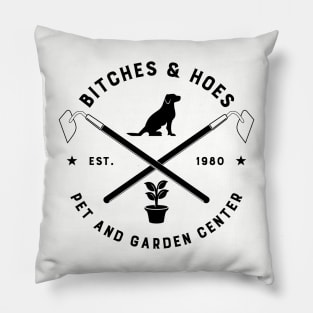 Bitches and Hoes Black Pillow