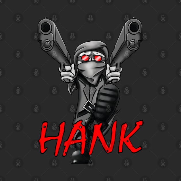 Hank of Madness combat with two guns. by Abrek Art