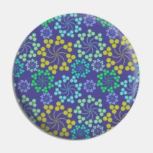 Blue & Green Flower Print Pin