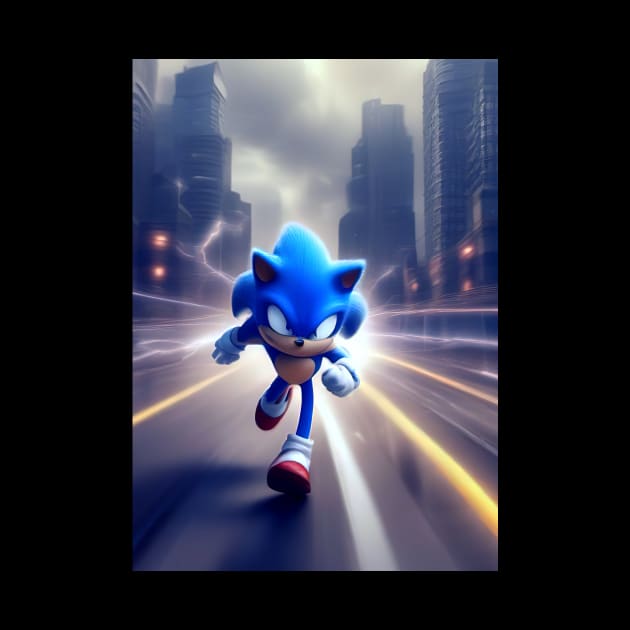 running hedgehog by store of art