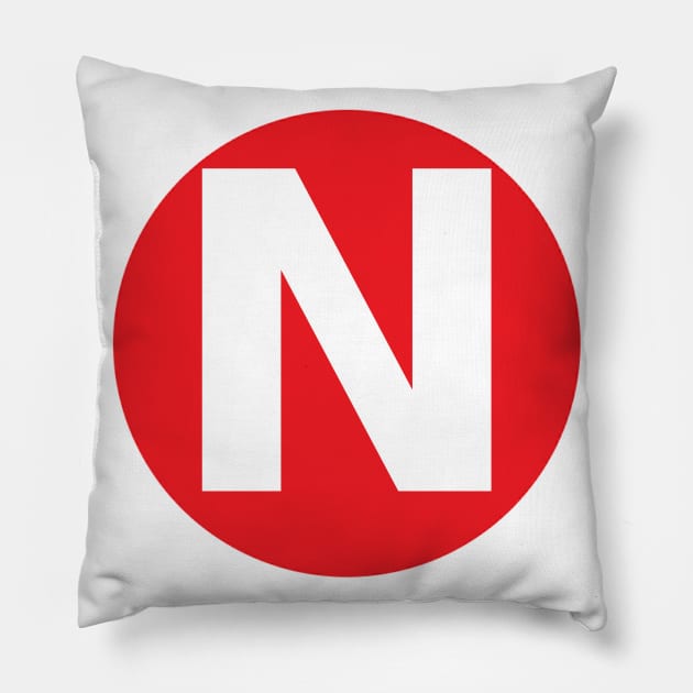 Letter N Big Red Dot Letters & Numbers Pillow by skycloudpics